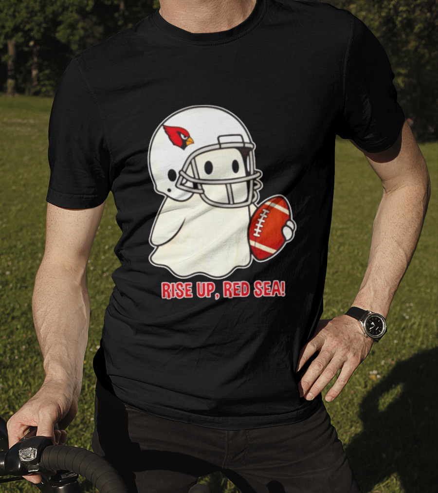 Arizona Cardinals Ghost Football Halloween Rise Up Red Sea 2026 T-Shirt