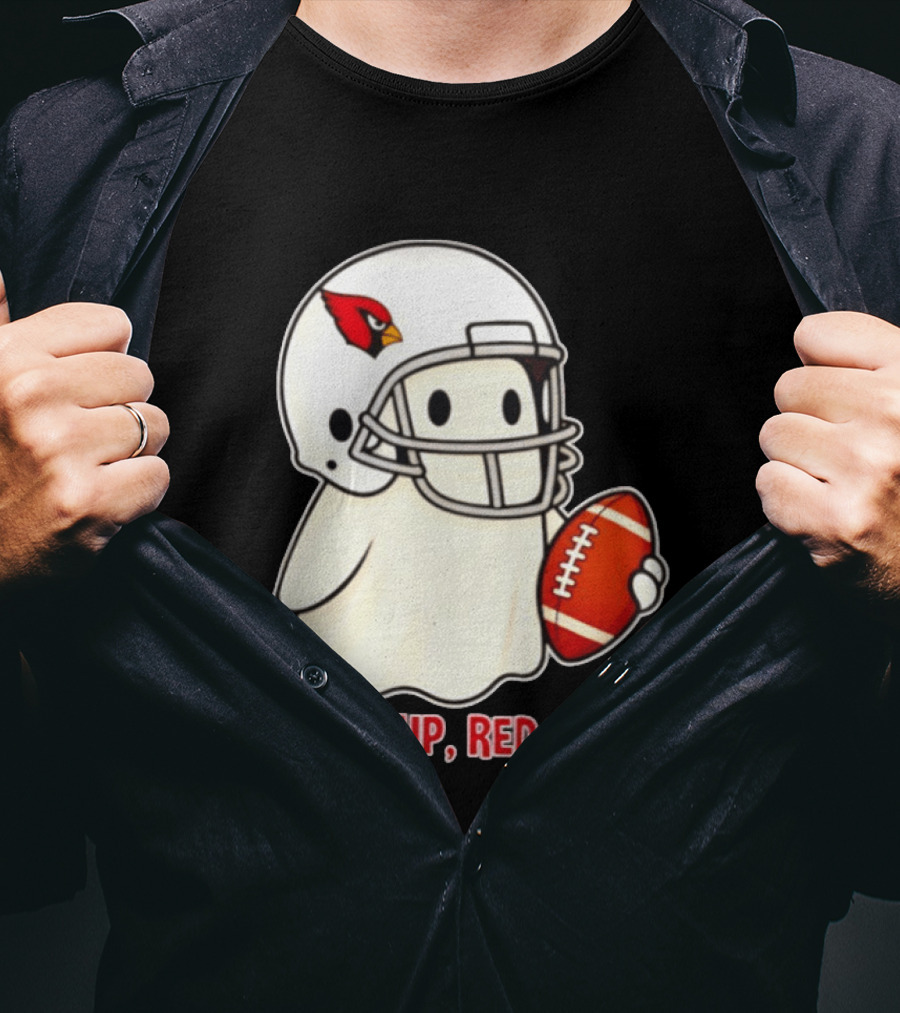 Arizona Cardinals Ghost Football Halloween Rise Up Red Sea 2026 T-Shirt