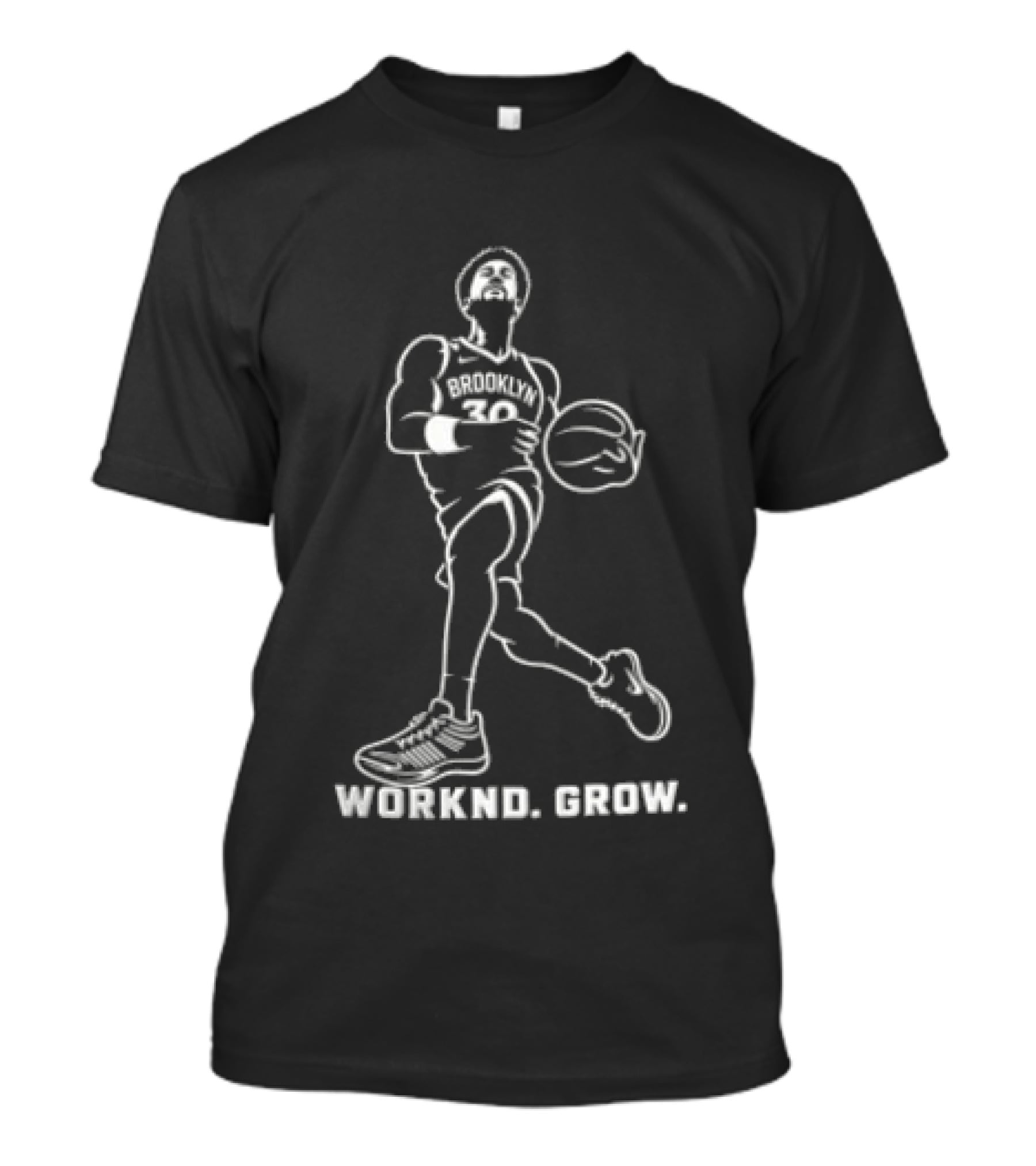 Brooklyn Nets Julius Randle Worknd Grow Basketball Player Dribbling Ball T-Shirt