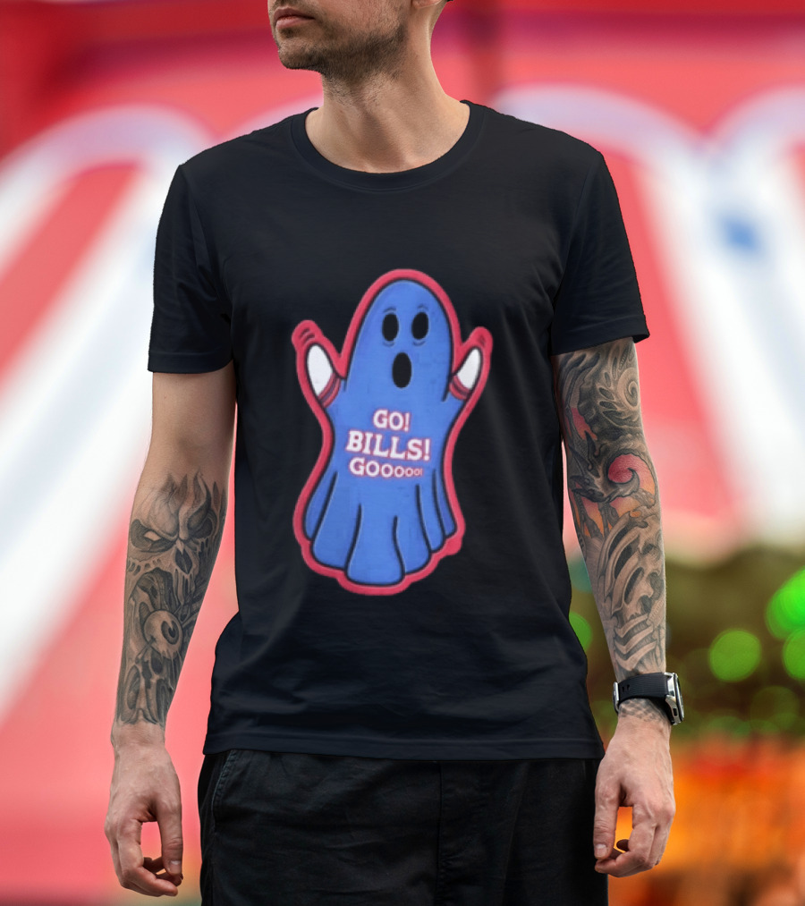 GO Bills Gooooo Blue Ghost In Sports Sleeves T-Shirt