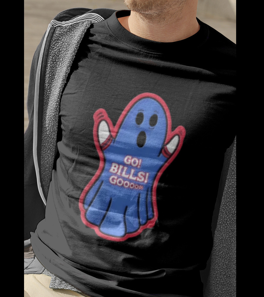 GO Bills Gooooo Blue Ghost In Sports Sleeves T-Shirt