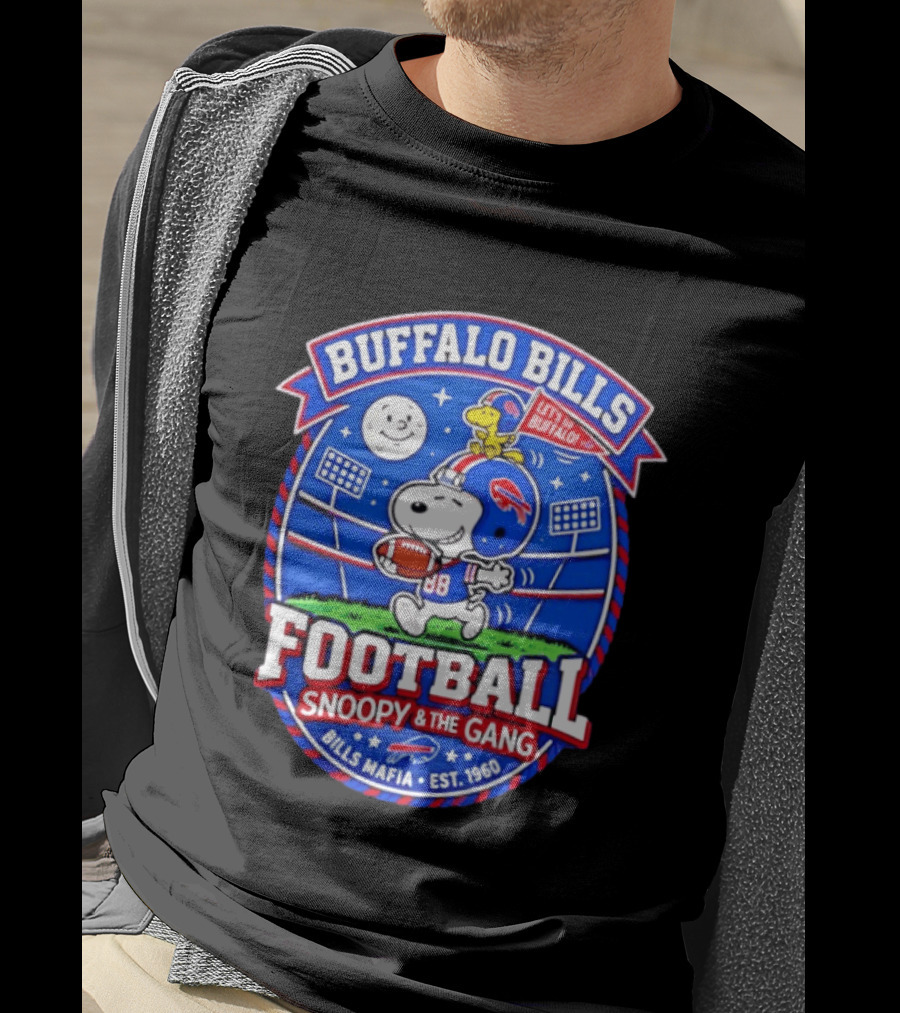 Buffalo Bills Football Snoopy & The Gang Bills Mafia Est 1960 Let's Go Buffalo T-Shirt