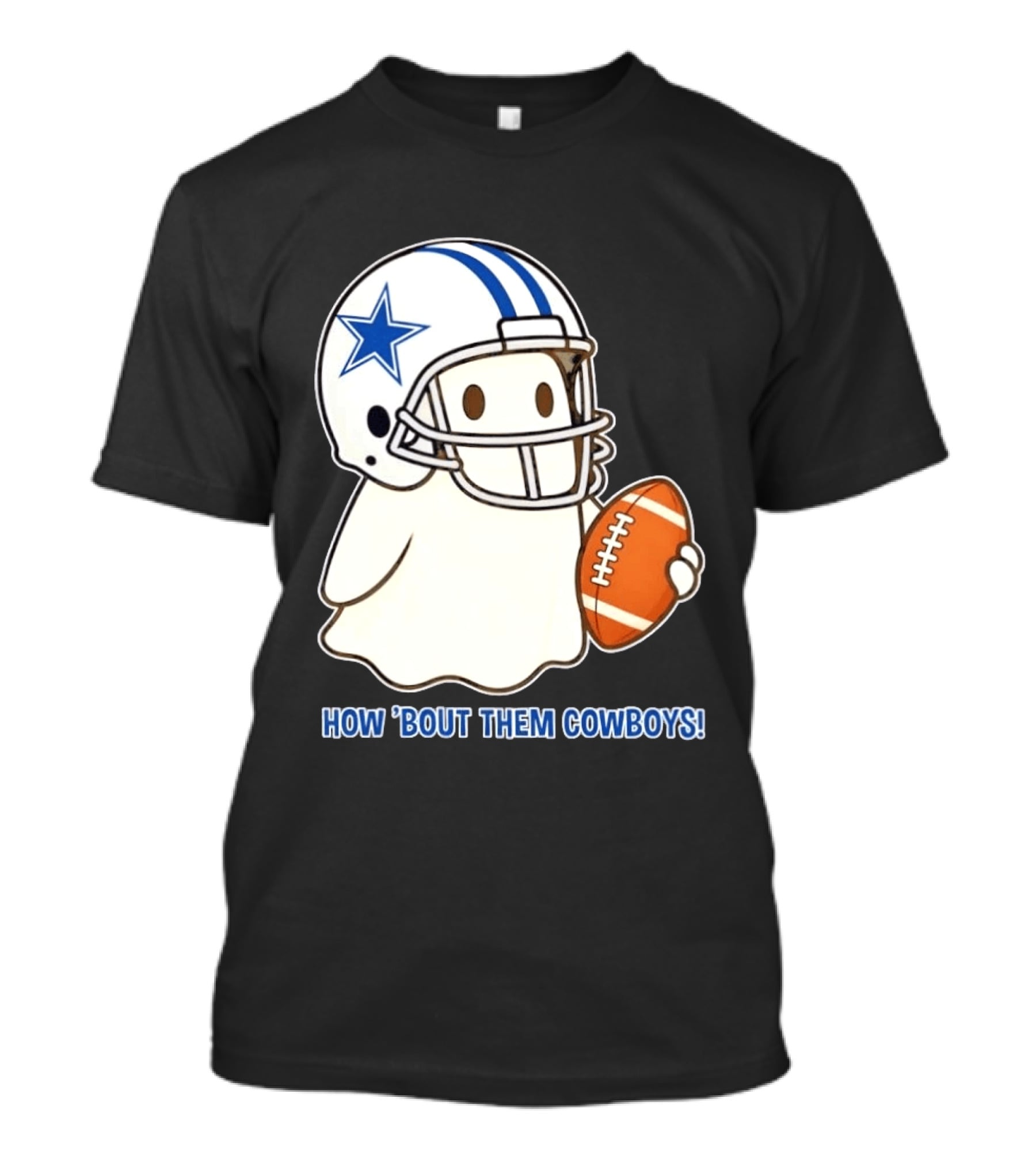Dallas Cowboys How 'Bout Them Cowboys Halloween Ghost Football Star Helmet Football T-Shirt