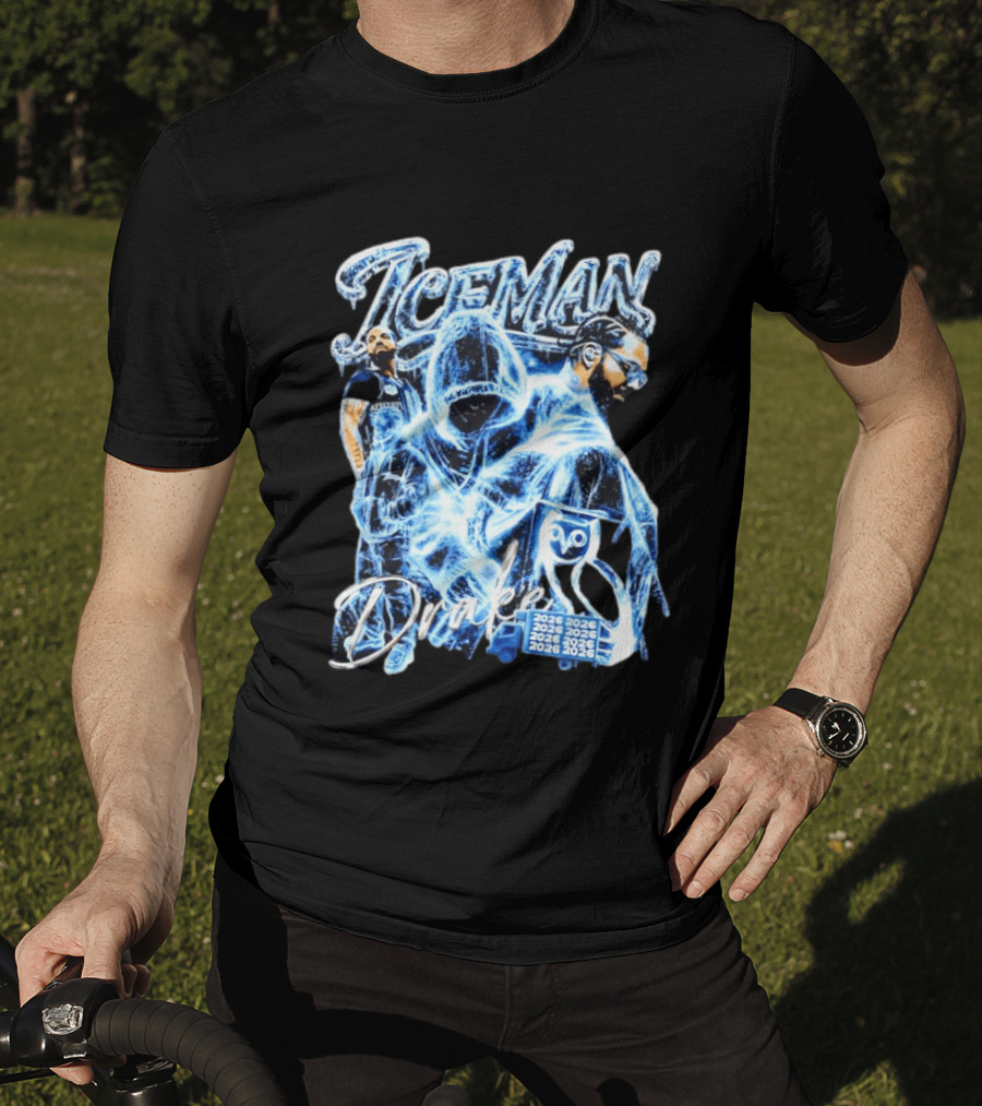 Drake Iceman 2026 Halloween Blue Neon T-Shirt