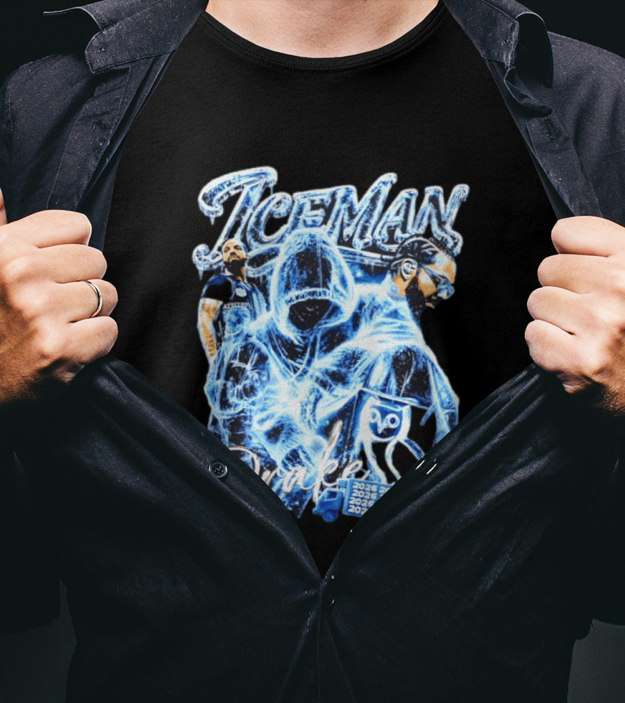 Drake Iceman 2026 Halloween Blue Neon T-Shirt