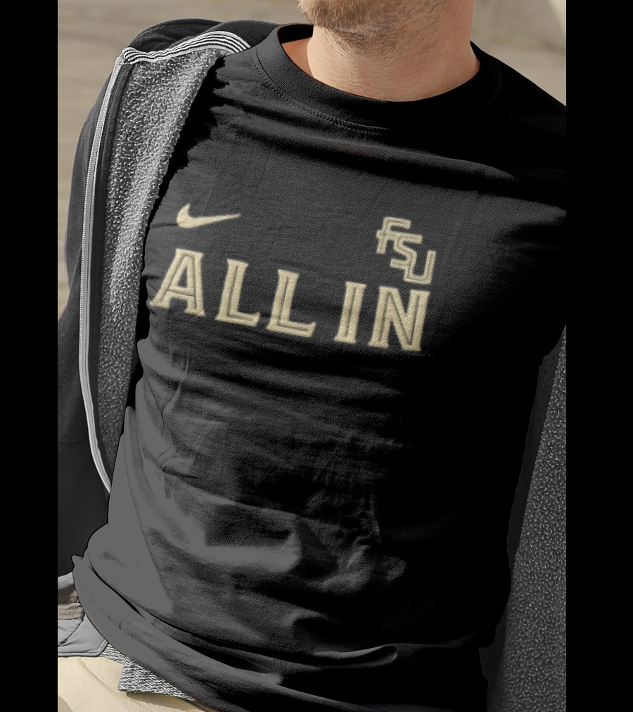 Nike Florida State University FSU All In Gold Black T-Shirt