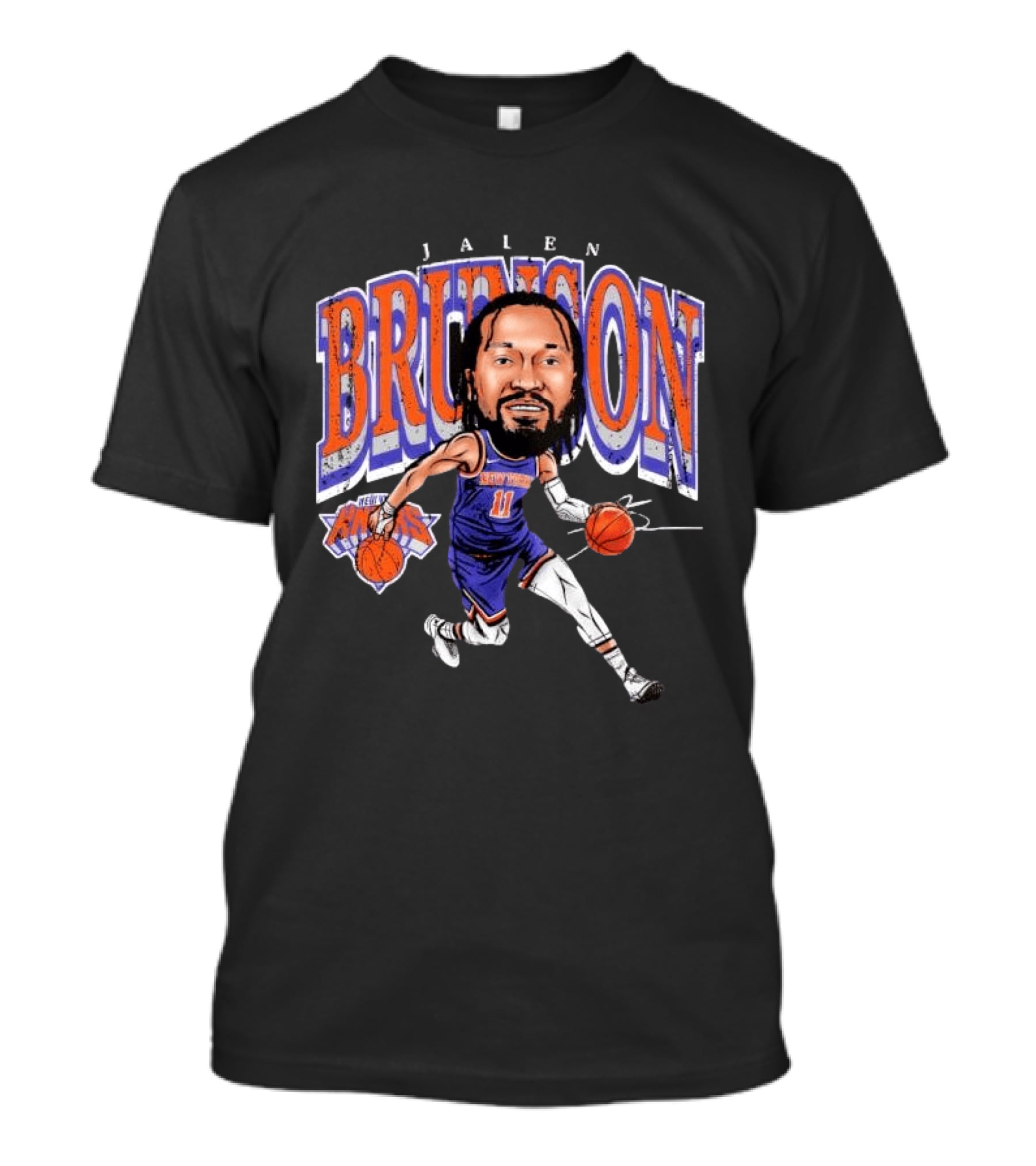 Jalen Brunson 11 New York Knicks Basketball Cartoon T-Shirt