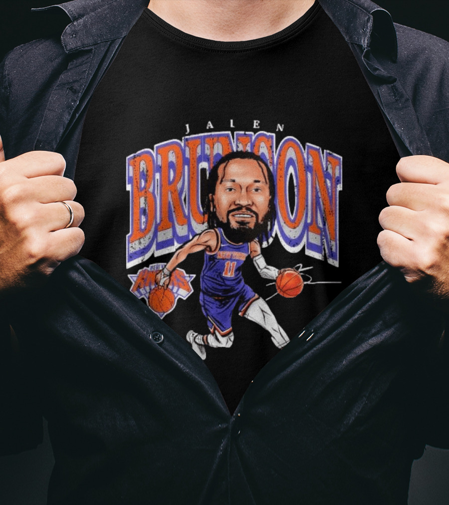 Jalen Brunson 11 New York Knicks Basketball Cartoon T-Shirt