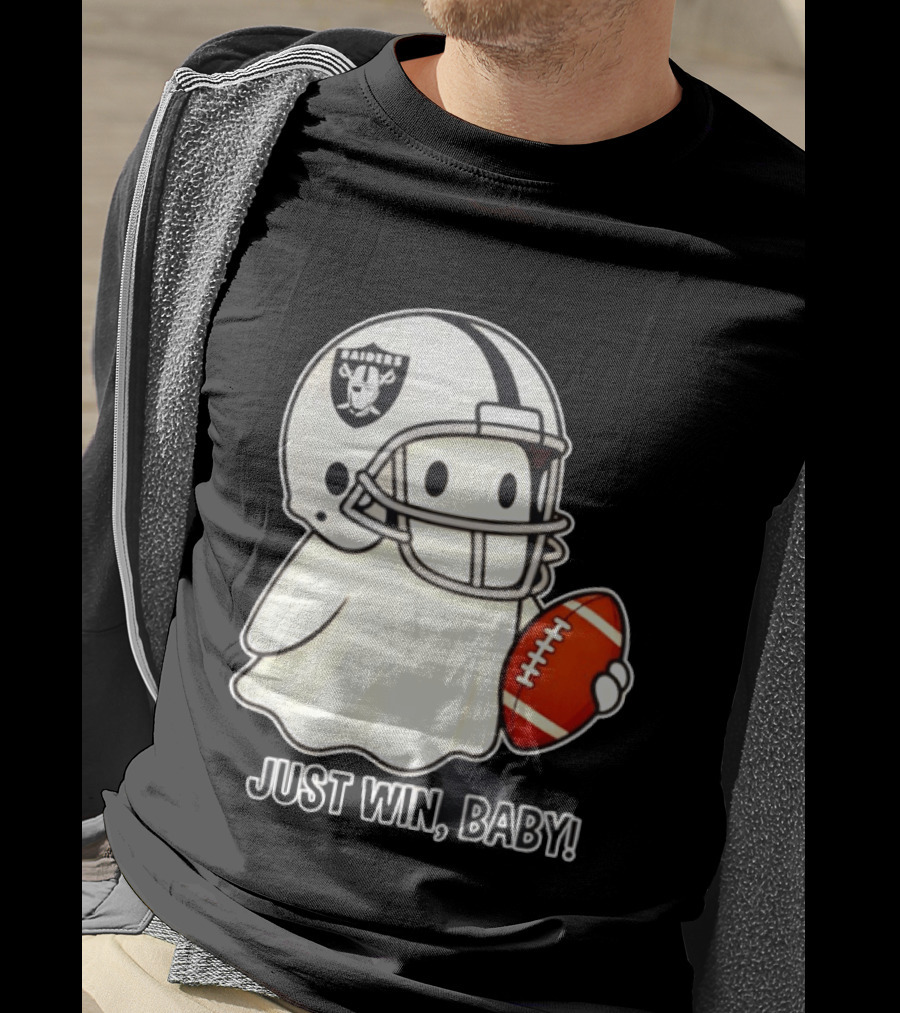 Las Vegas Raiders Just Win Baby Ghost Football Halloween 2026 T-Shirt