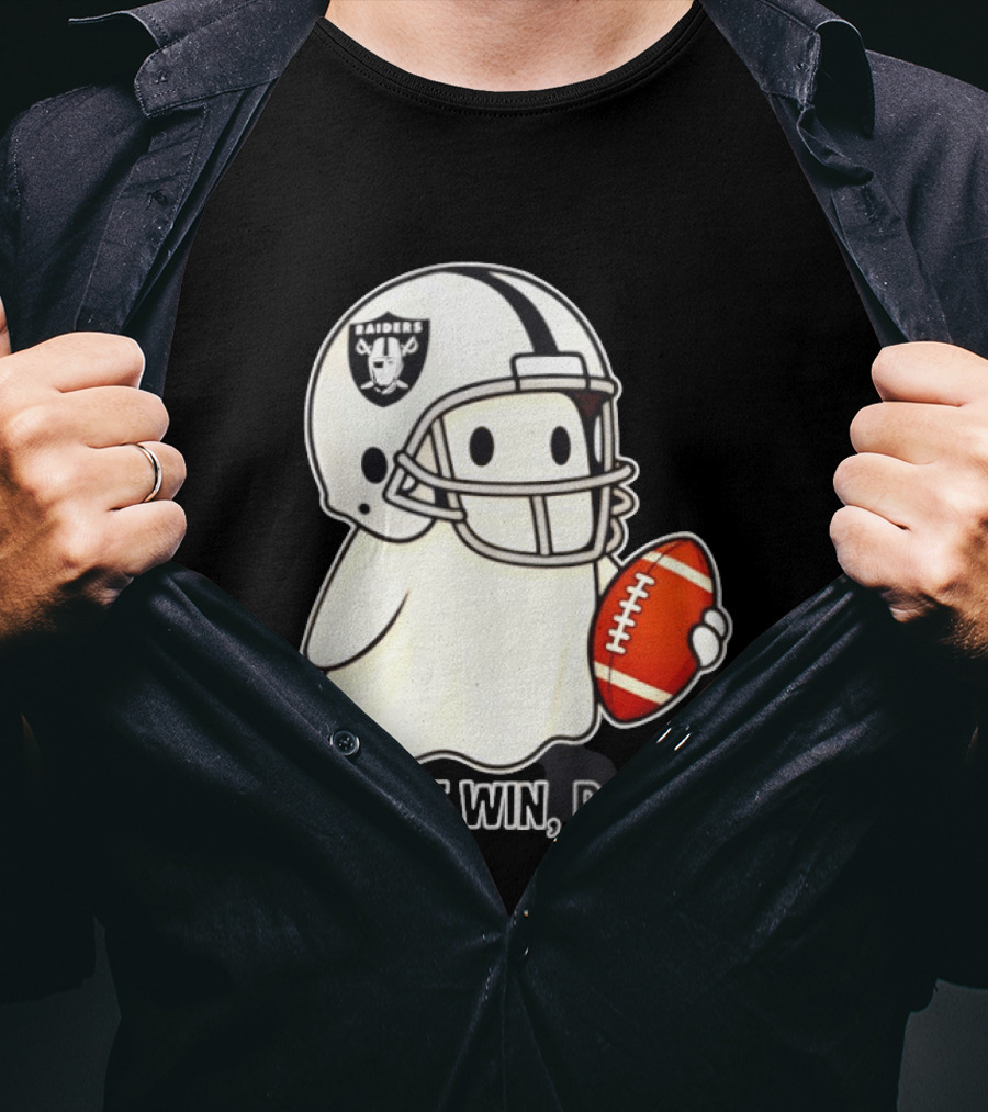 Las Vegas Raiders Just Win Baby Ghost Football Halloween 2026 T-Shirt