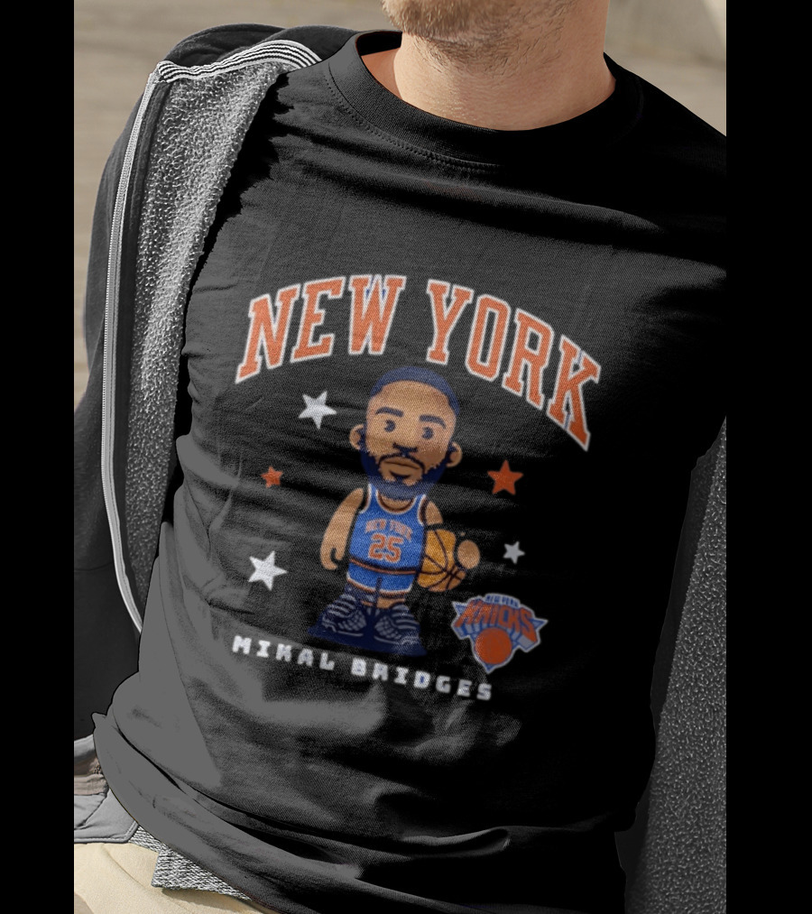New York Knicks Mikal Bridges Basketball 25 T-Shirt