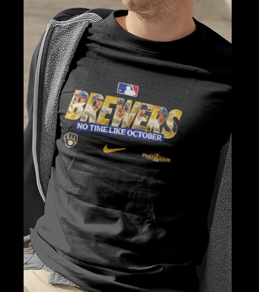 Milwaukee Brewers Postseason No Time Like October MLB Nike Collection 2026 T-Shirt