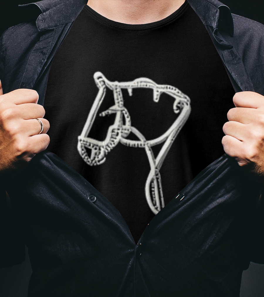 Lover Saraatit Done A Gathinb Apn Smapl Lack Horse Sketch T-Shirt