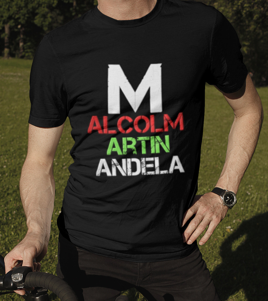Malcolm Martin Mandela Distressed Stacked T-Shirt