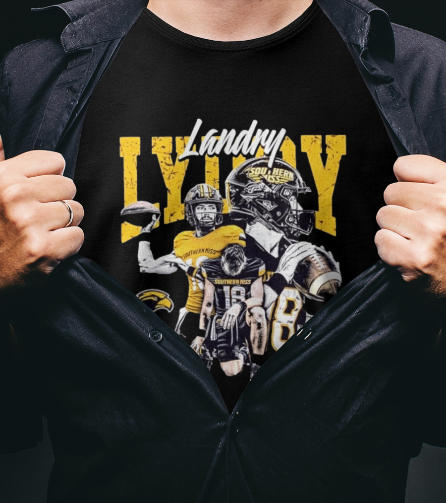 Landry Lyddy Southern Miss Golden Eagles NCAA Football Collage T-Shirt