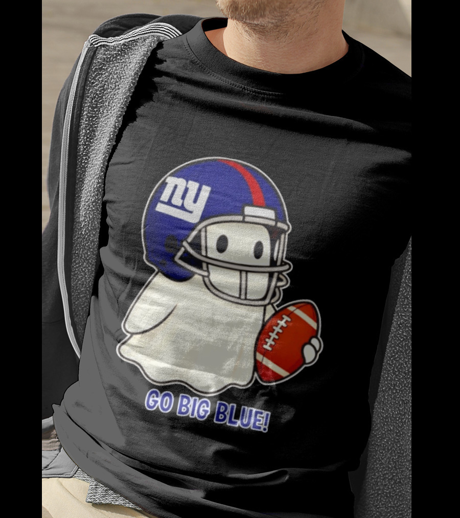 New York Giants Ghost Go Big Blue Halloween 2026 Football T-Shirt