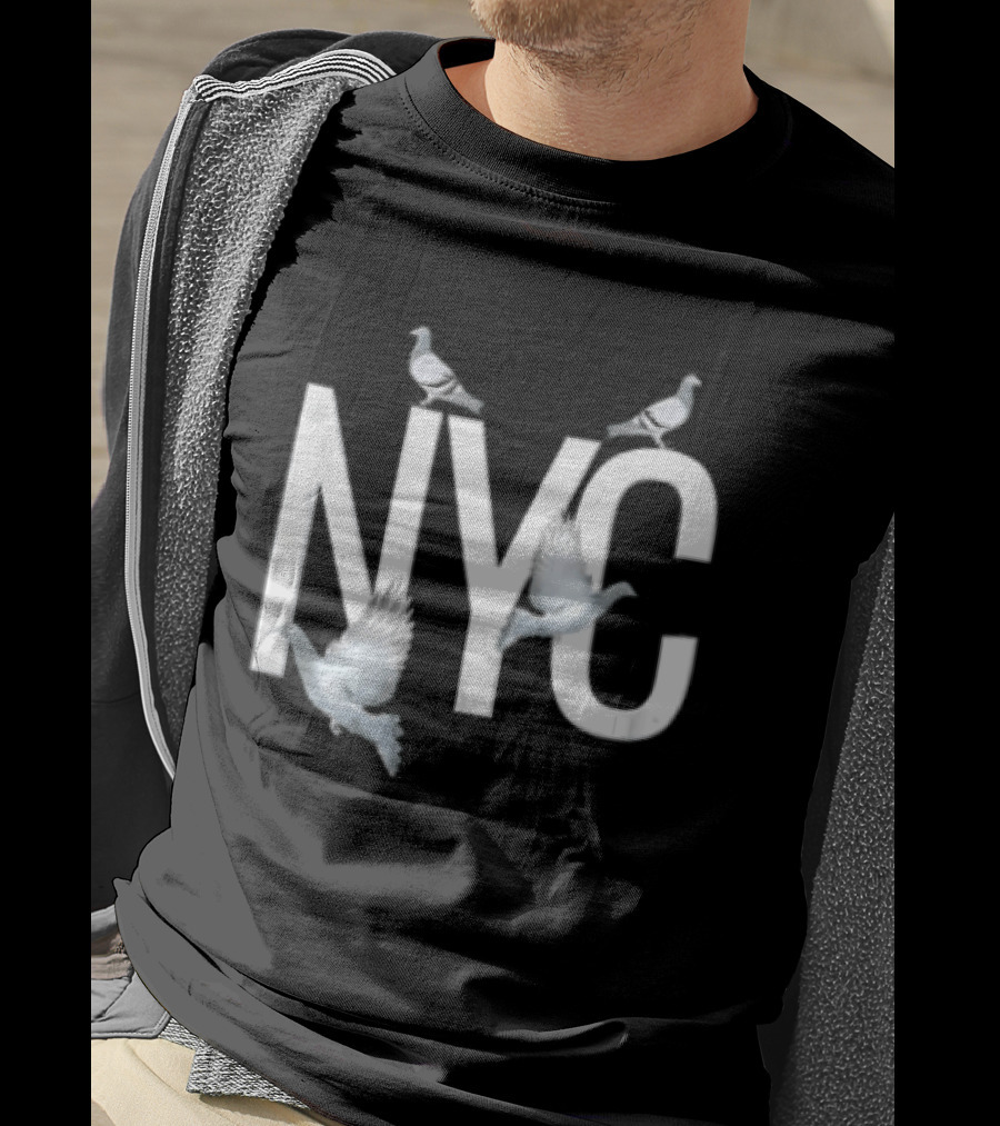 NYC Three Pigeons Flying Over T-Shirt