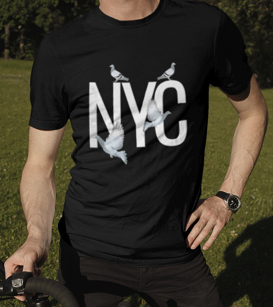 NYC Three Pigeons Flying Over T-Shirt