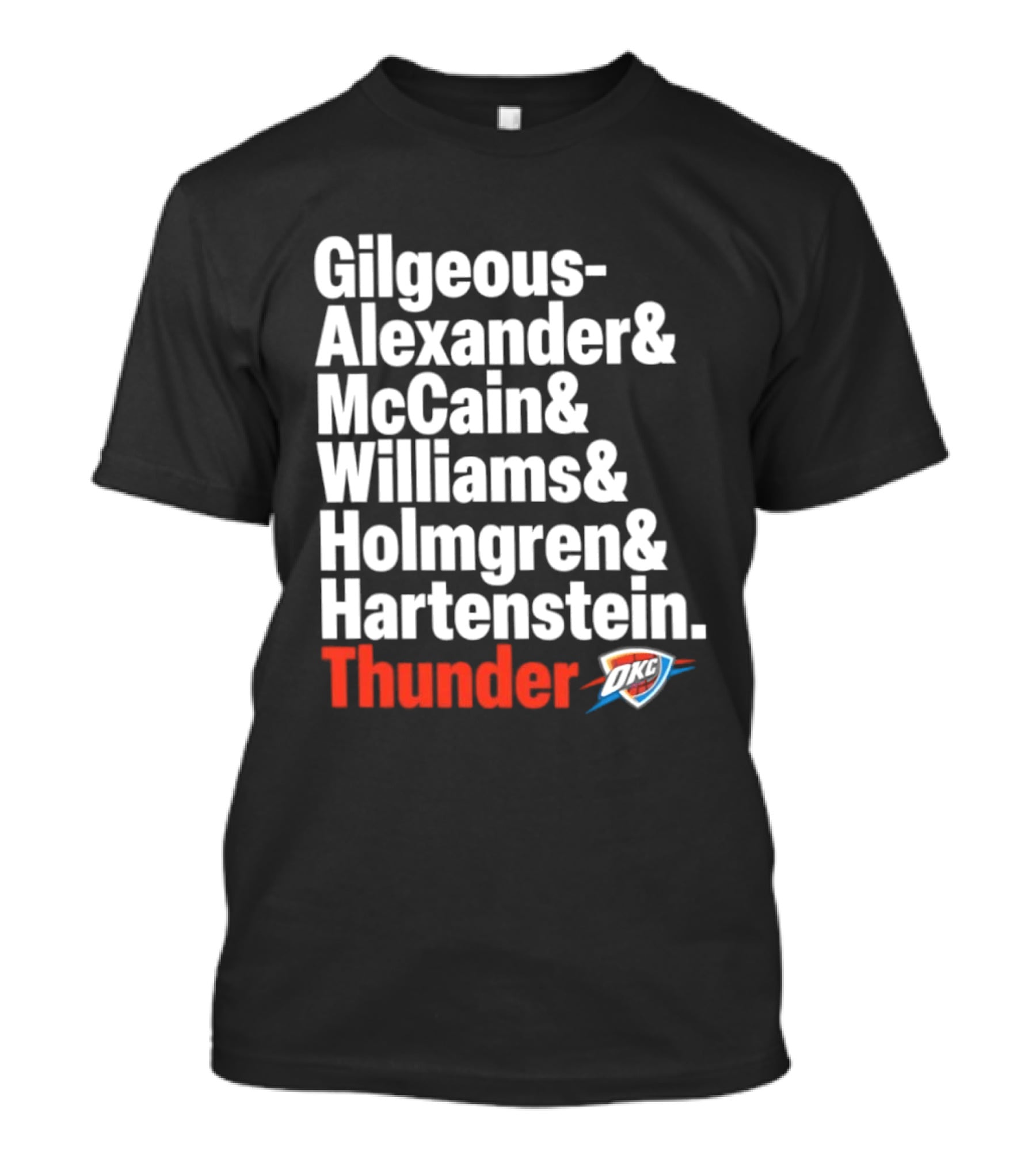 Oklahoma City Thunder 2026 Gilgeous Alexander McCain Williams Holmgren Hartenstein T-Shirt