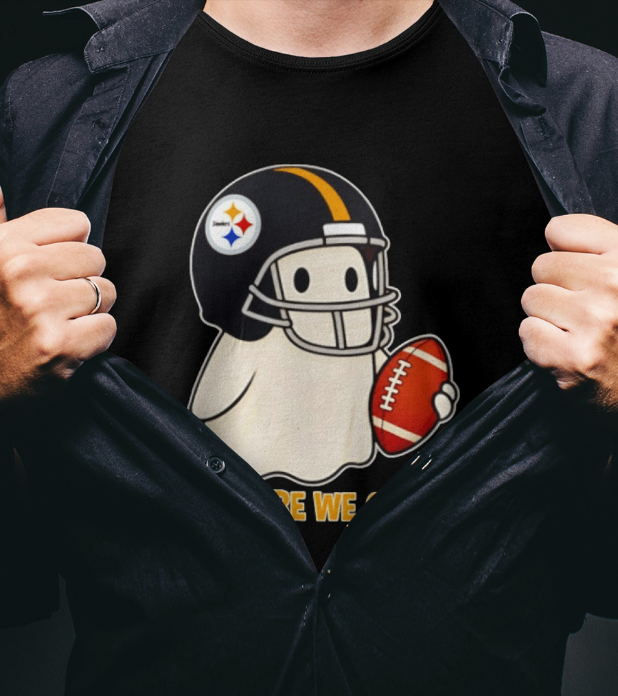 Pittsburgh Steelers Halloween Ghost Football Here We Go 2026 T-Shirt