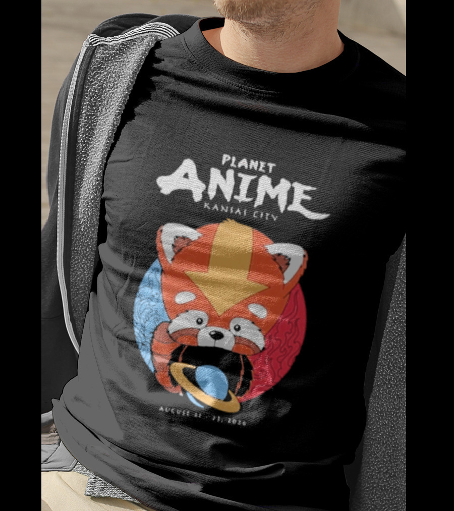Planet Anime Kansas City August 21 2026 Panda Red Avatar Blue Circle T-Shirt