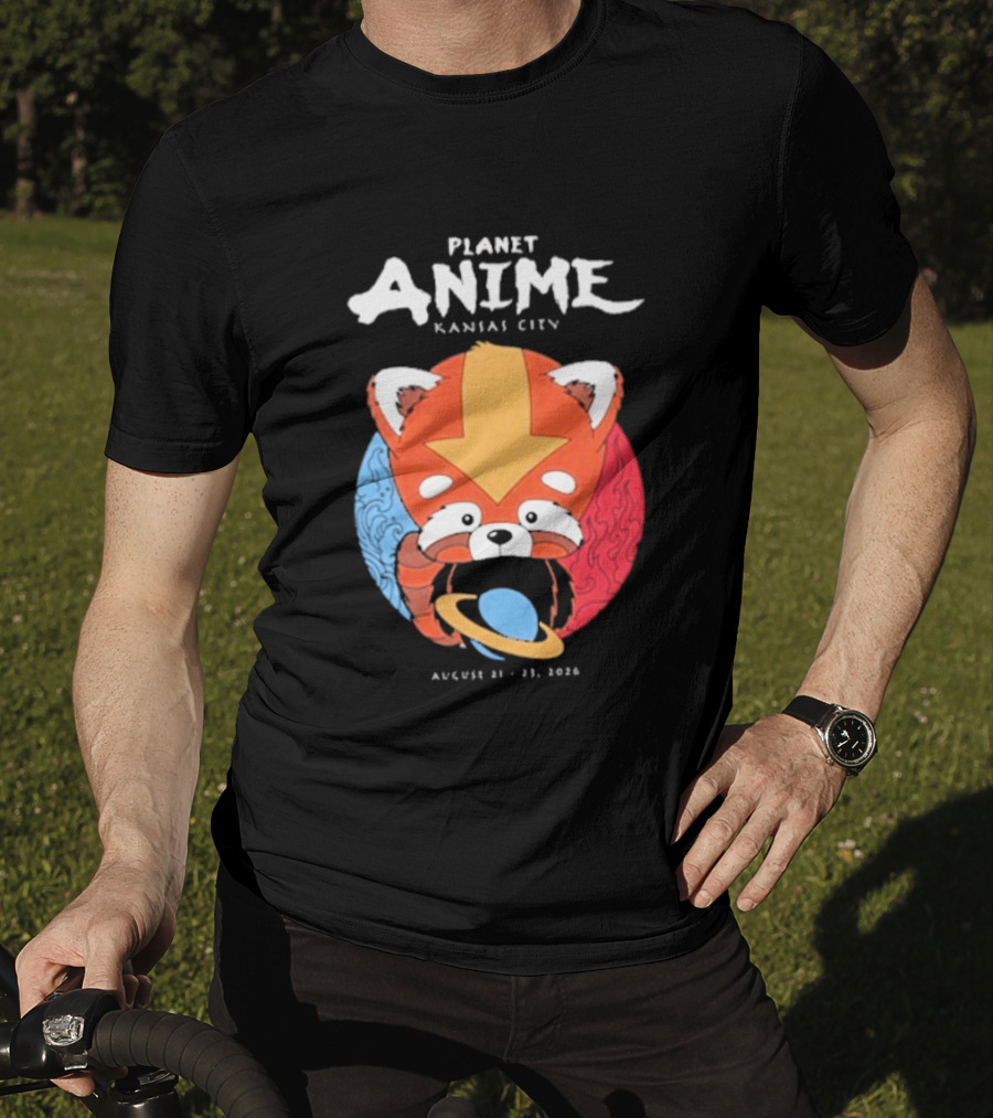 Planet Anime Kansas City August 21 2026 Panda Red Avatar Blue Circle T-Shirt
