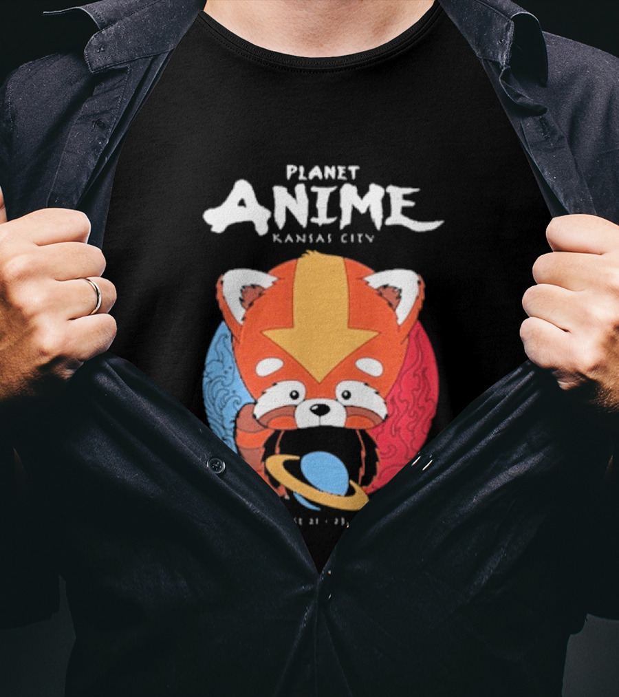 Planet Anime Kansas City August 21 2026 Panda Red Avatar Blue Circle T-Shirt