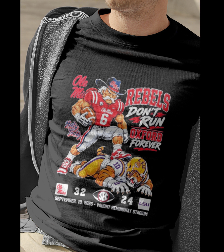 Ole Miss Rebels Victory 32 24 Over LSU September 19 2026 Vaught Hemingway Stadium T-Shirt