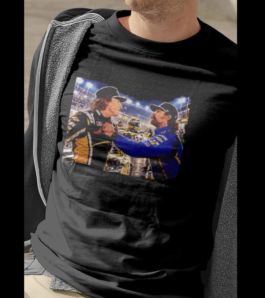 Ryan Blaney Carson Hocevar Confrontation NASCAR Race Night Scene T-Shirt