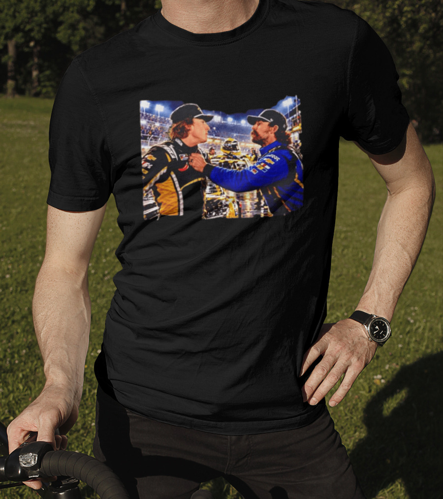 Ryan Blaney Carson Hocevar Confrontation NASCAR Race Night Scene T-Shirt