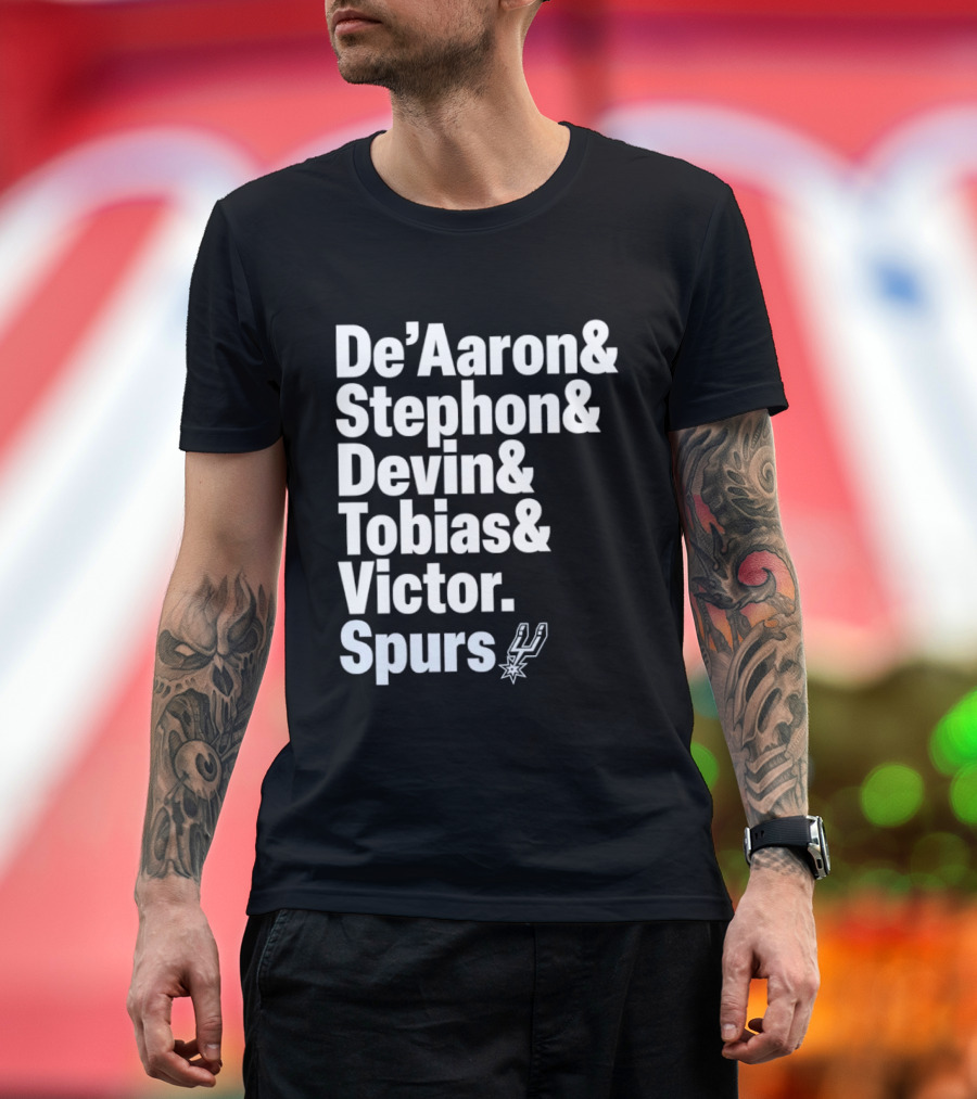 San Antonio Spurs De'Aaron Stephon Devin Tobias Victor Lineup 2026 T-Shirt
