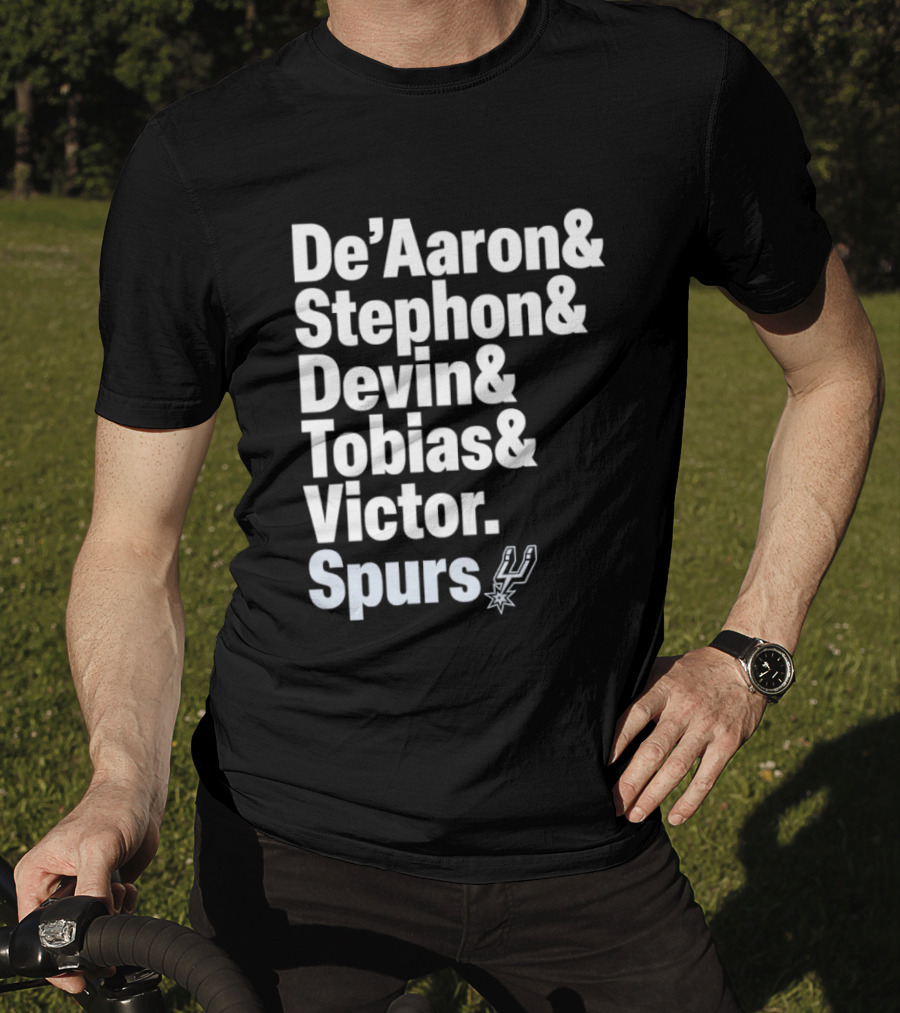 San Antonio Spurs De'Aaron Stephon Devin Tobias Victor Lineup 2026 T-Shirt