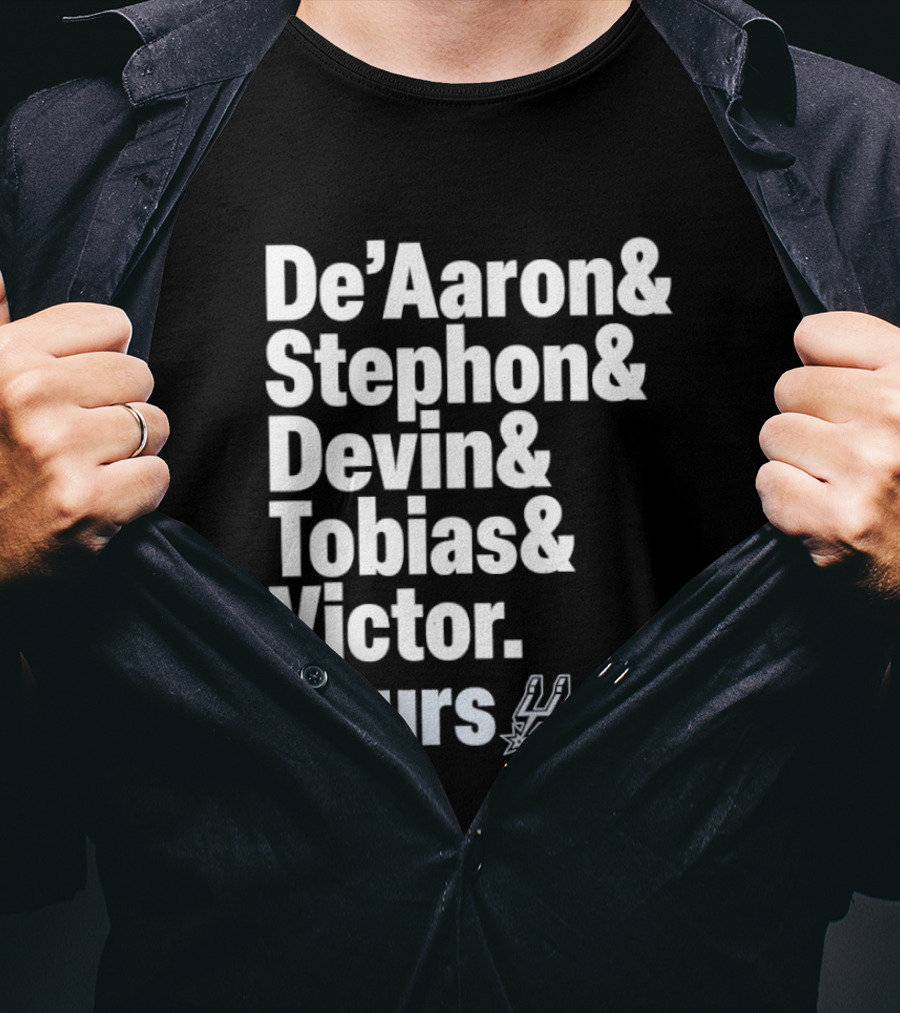 San Antonio Spurs De'Aaron Stephon Devin Tobias Victor Lineup 2026 T-Shirt