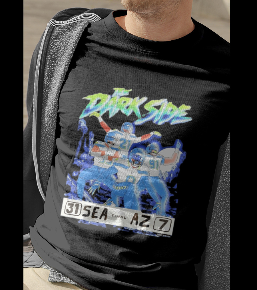 The Dark Side Seattle 31 Arizona 7 Final Score Players Celebration T-Shirt