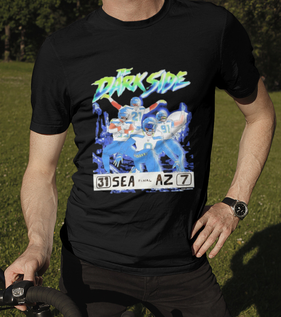 The Dark Side Seattle 31 Arizona 7 Final Score Players Celebration T-Shirt