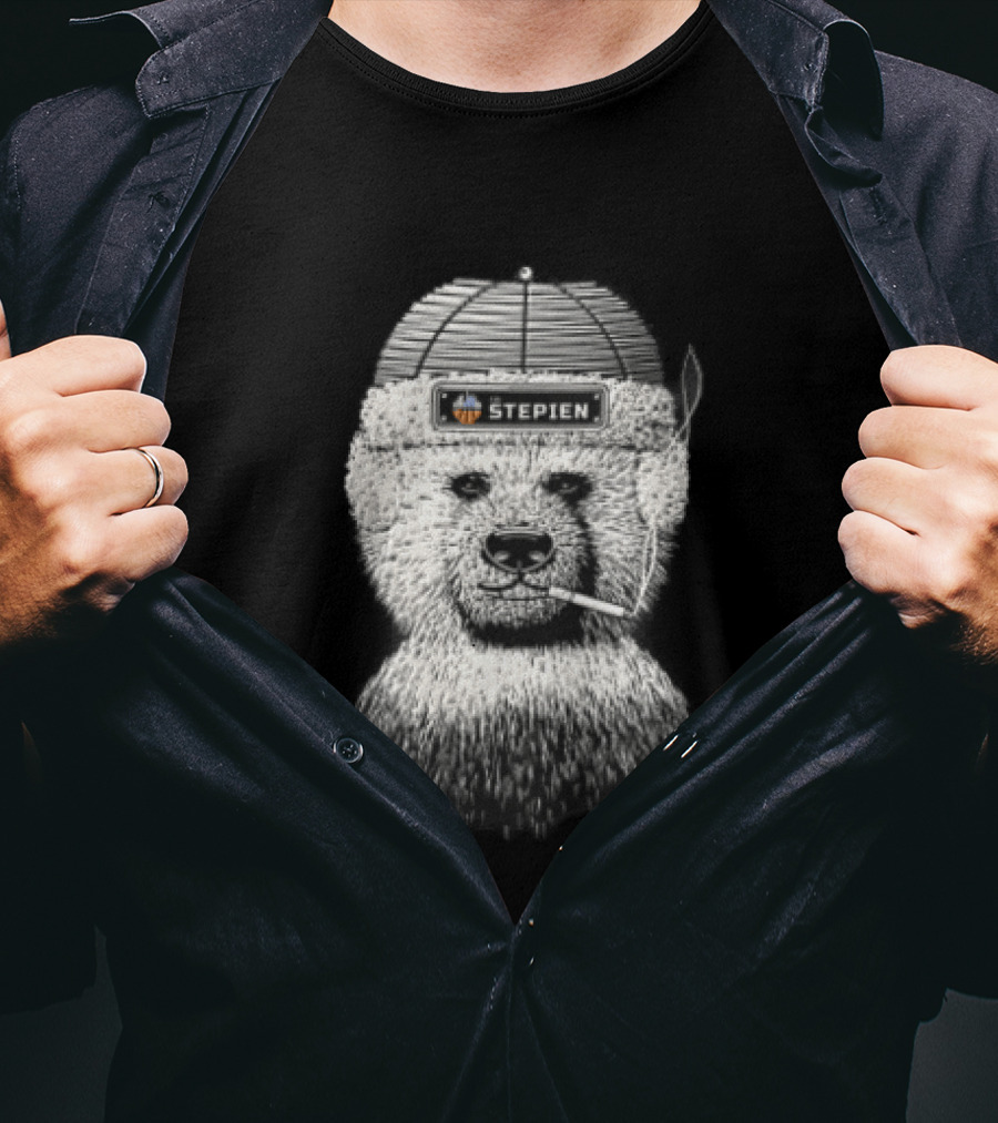 The Stepien Bear Wear Hat Smoking Cigarette T-Shirt