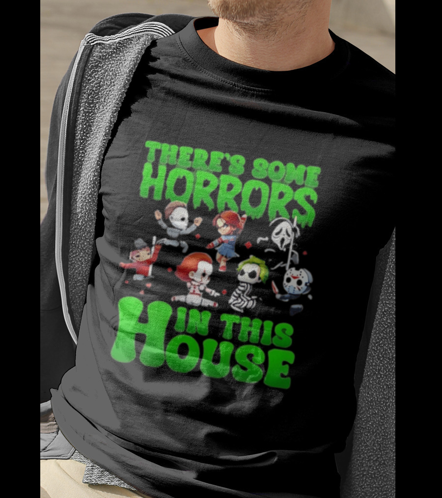 There's Some Horrors In This House Halloween Characters Dancing T-Shirt