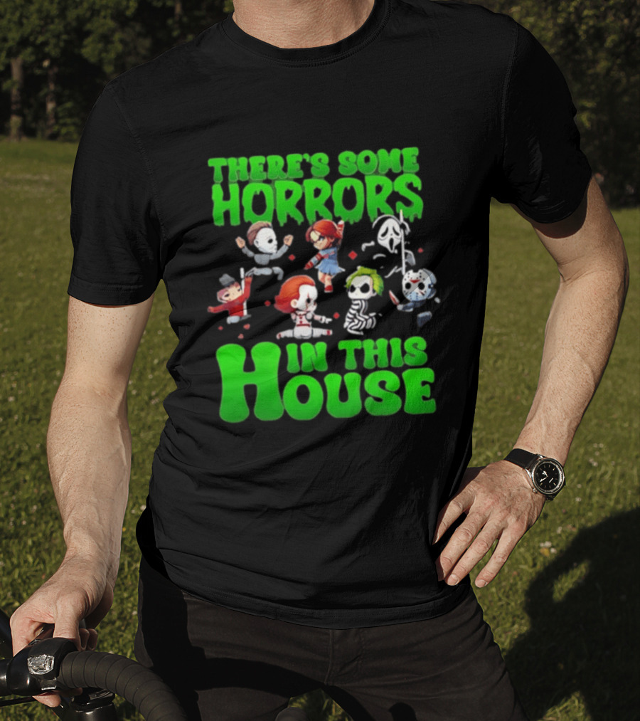 There's Some Horrors In This House Halloween Characters Dancing T-Shirt