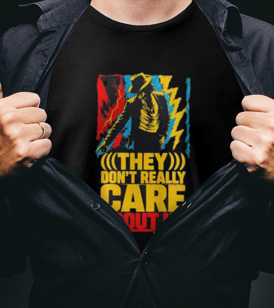 They Don't Really Care About Us Michael Jackson Iconic Pose Lightning T-Shirt