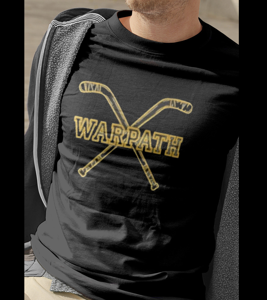 Warpath Buffalo Crew Crossed Hockey Sticks Vintage Sports T-Shirt