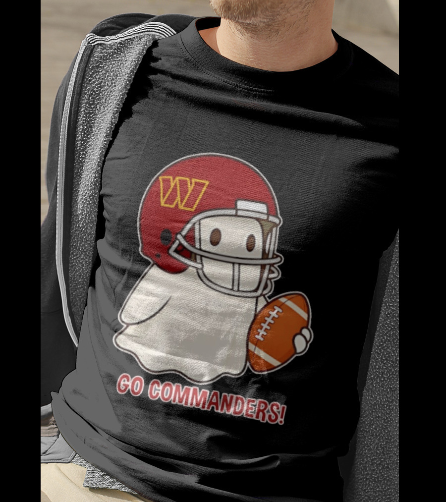 Washington Commanders Halloween Ghost Football Go Commanders 2026 T-Shirt