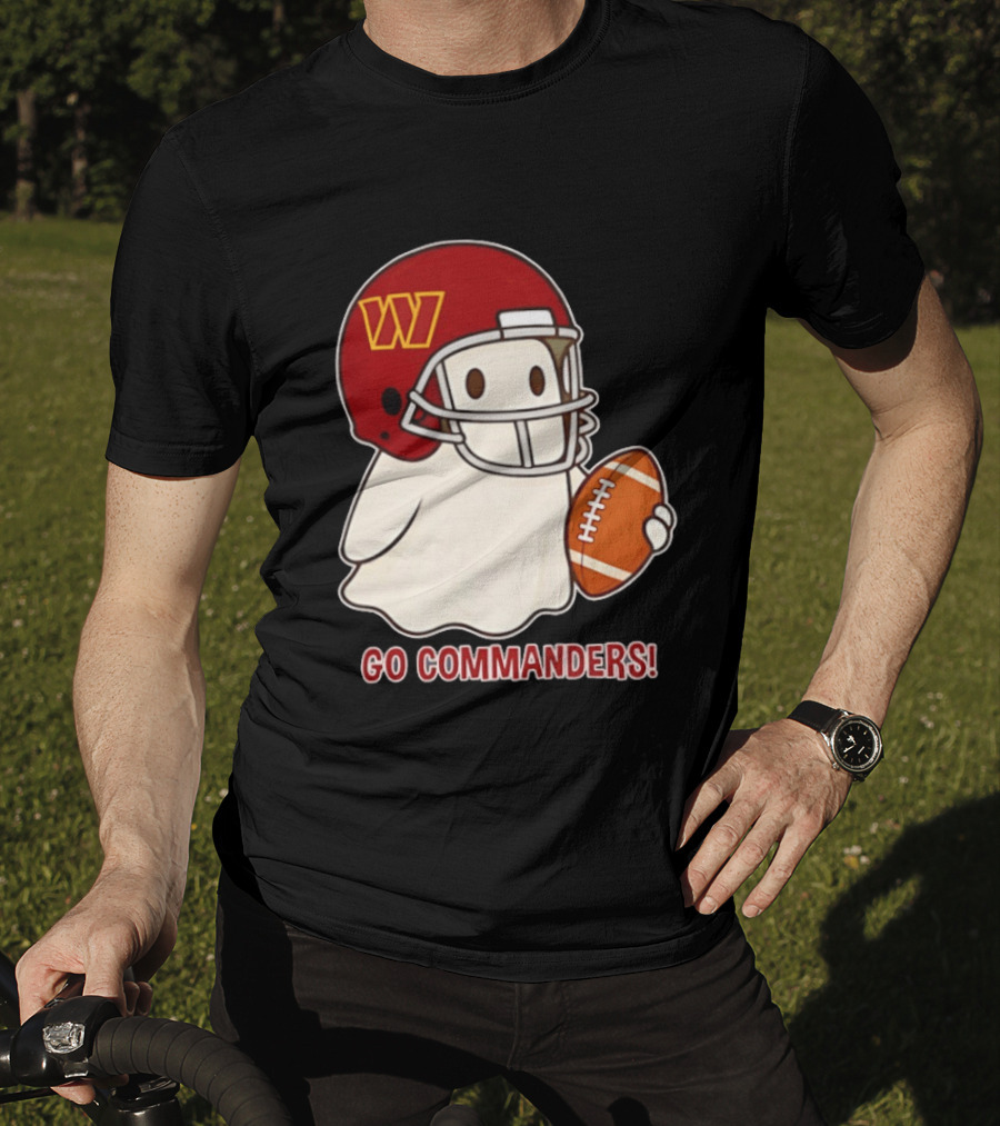 Washington Commanders Halloween Ghost Football Go Commanders 2026 T-Shirt