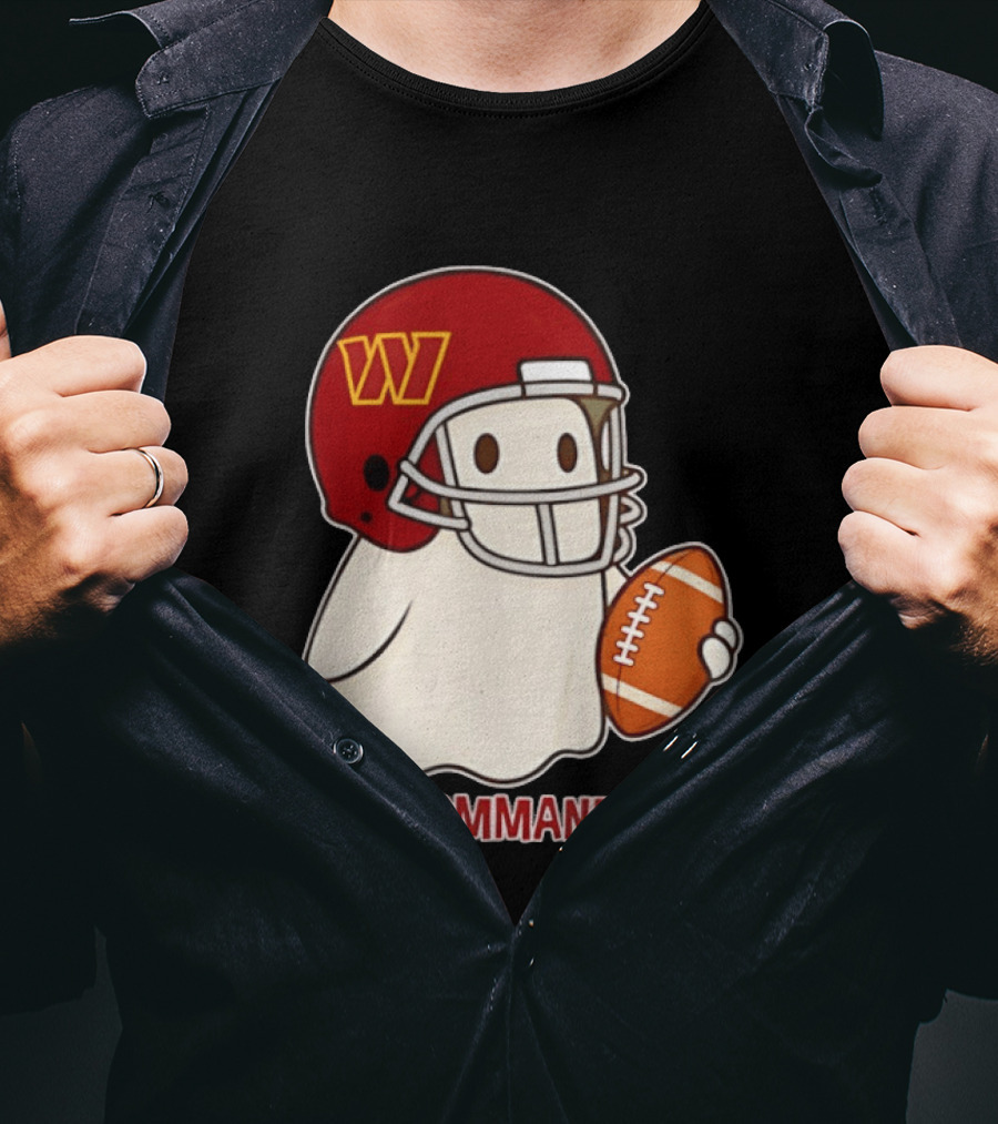 Washington Commanders Halloween Ghost Football Go Commanders 2026 T-Shirt