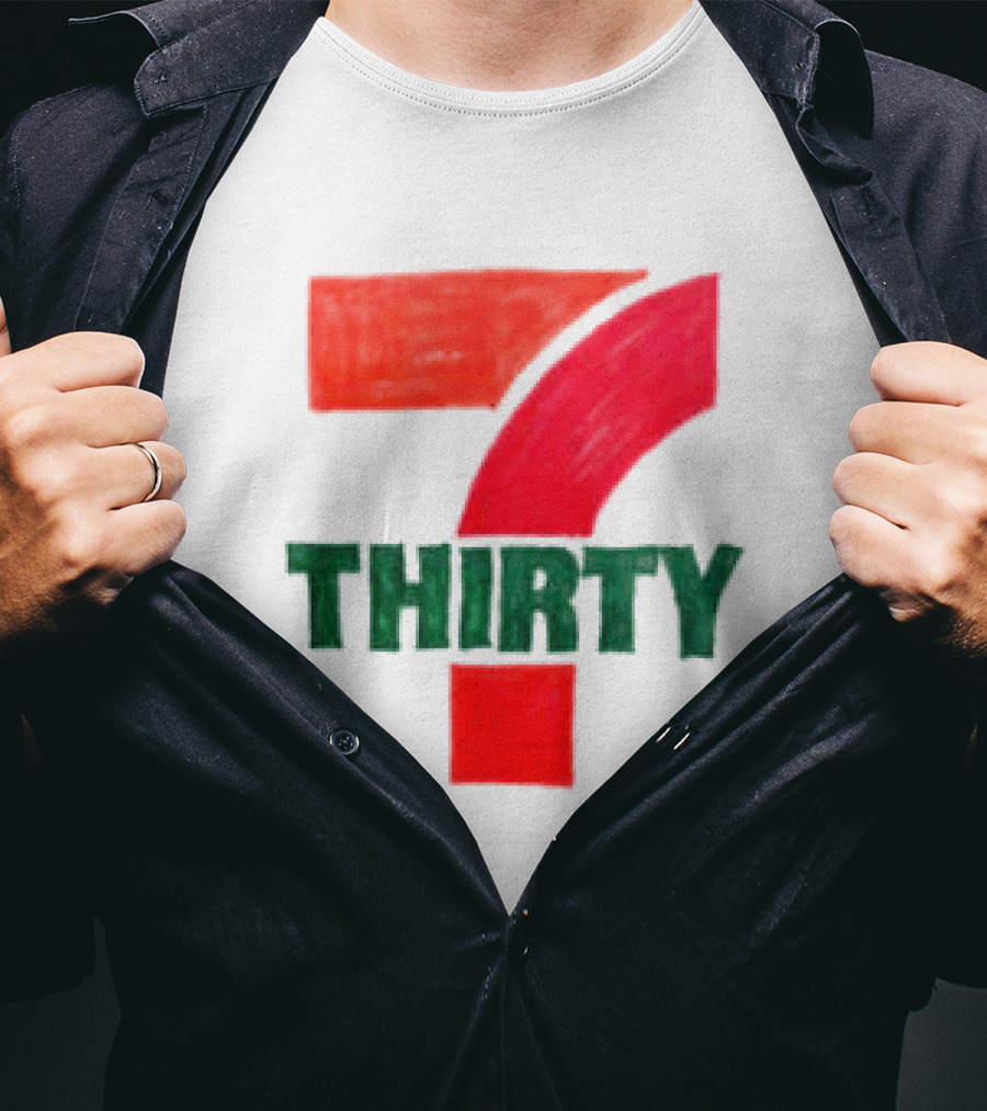 Asspizza Store 7 Thirty Hand Drawn Red Green Number T-Shirt