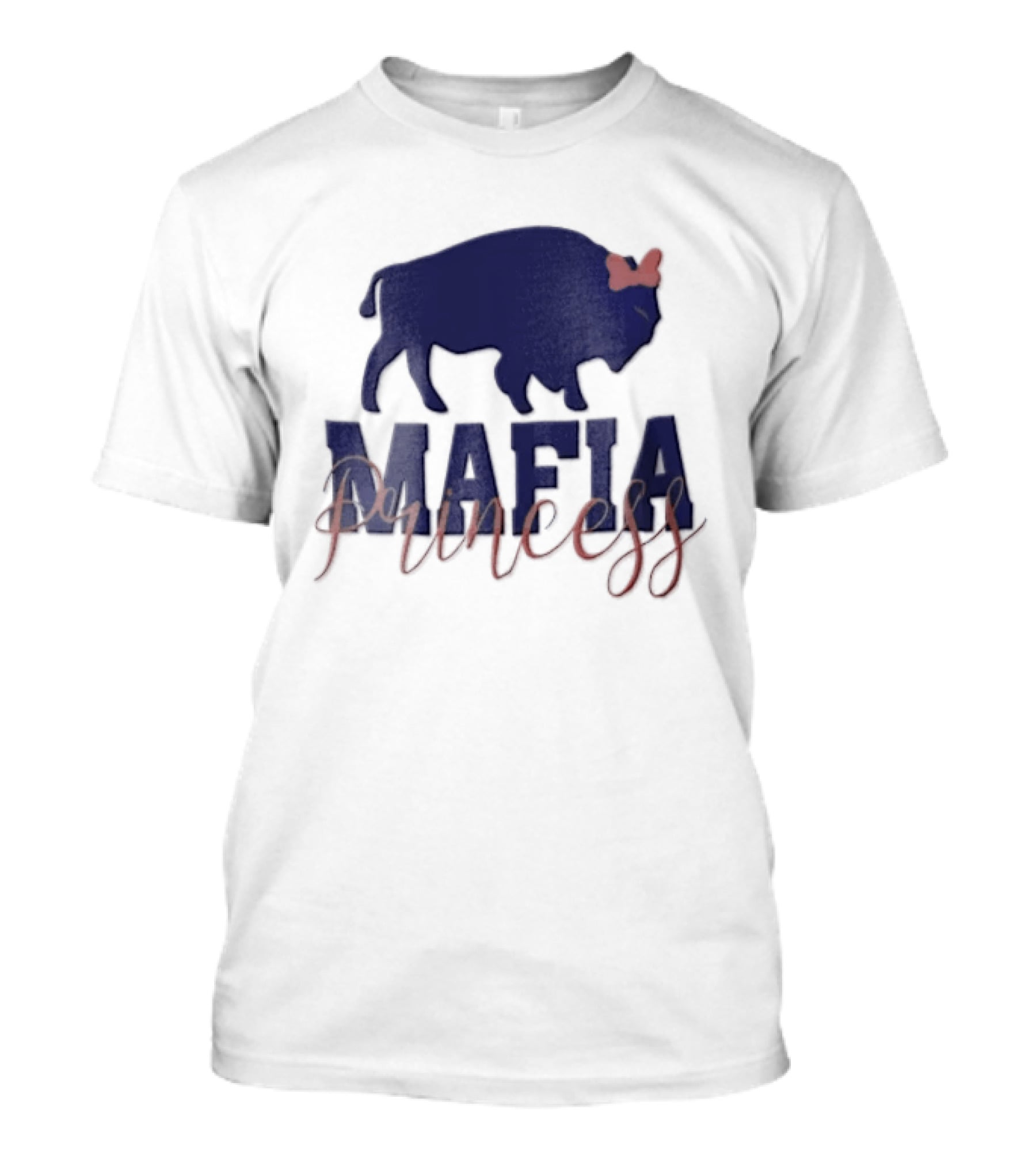 Buffalo Bills Mafia Princess Blue Buffalo Red Bow T-Shirt