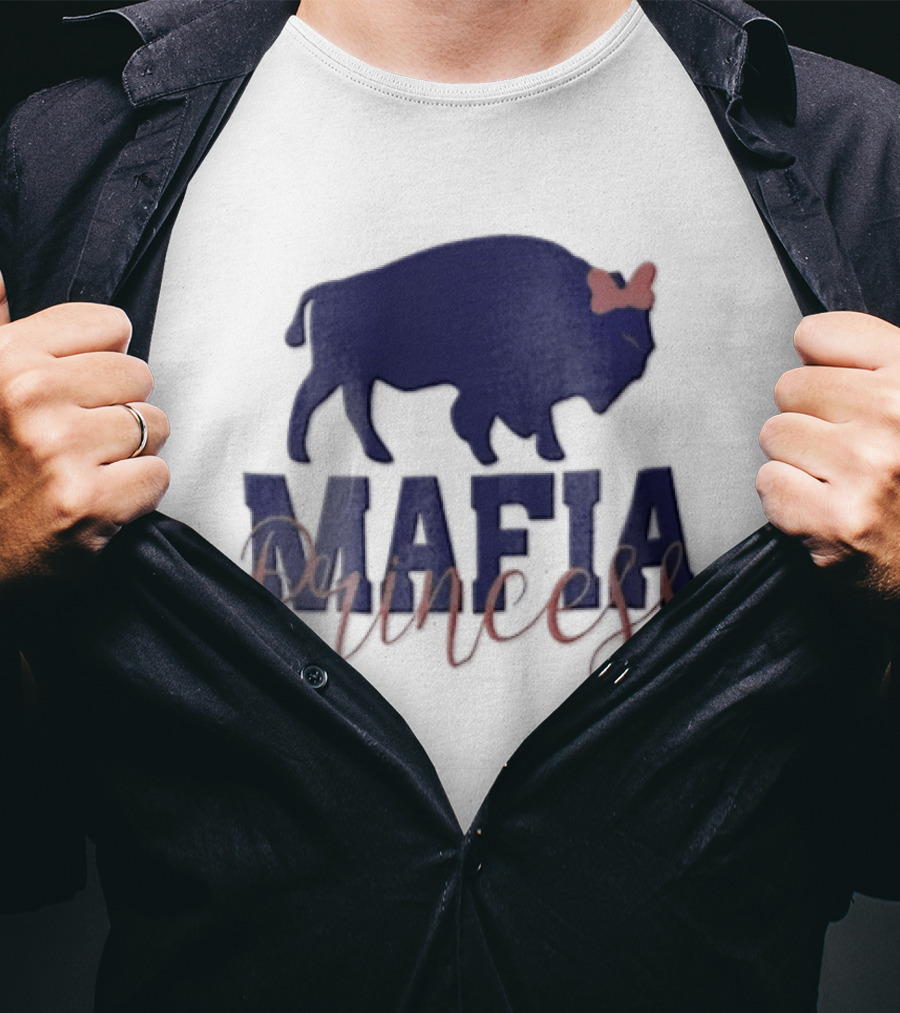 Buffalo Bills Mafia Princess Blue Buffalo Red Bow T-Shirt
