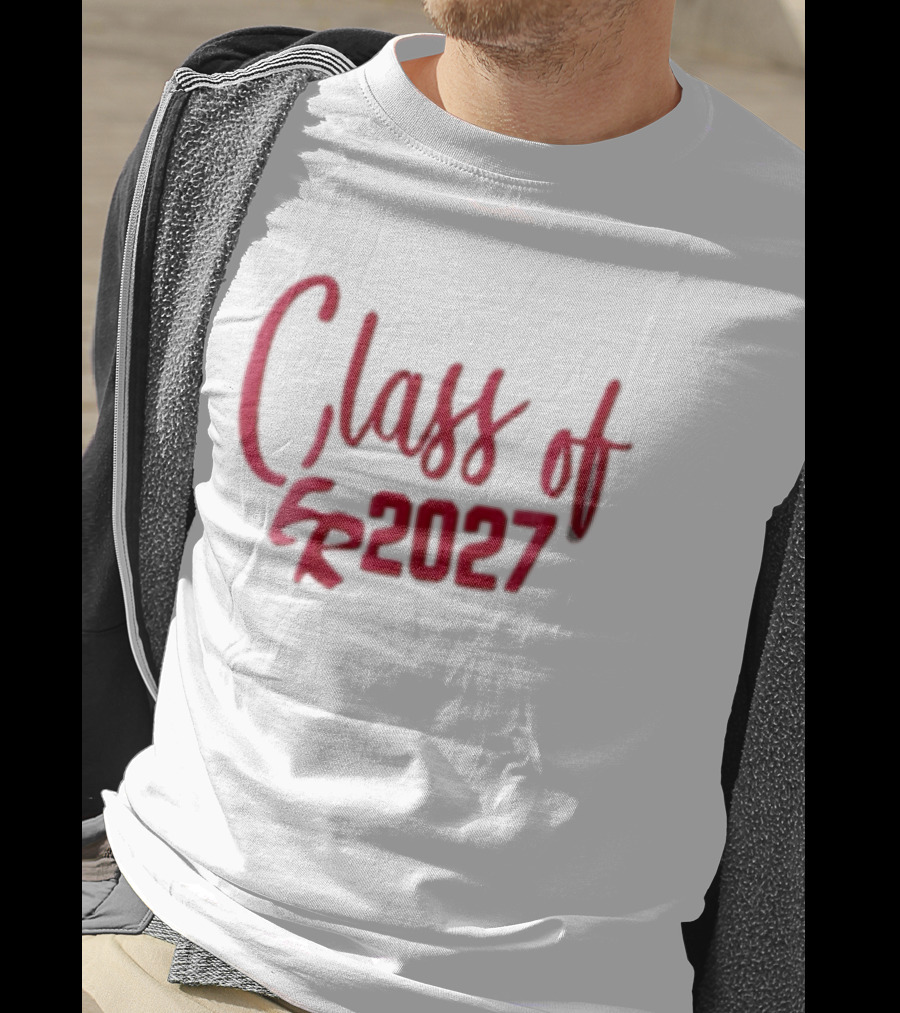 Class Of 2027 Red Script Numbers T-Shirt
