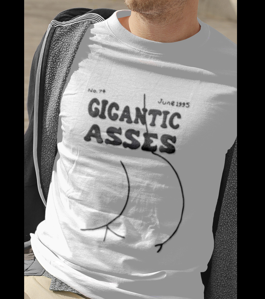 Gigantic Asses Line Drawing Human Buttocks 1995 T-Shirt