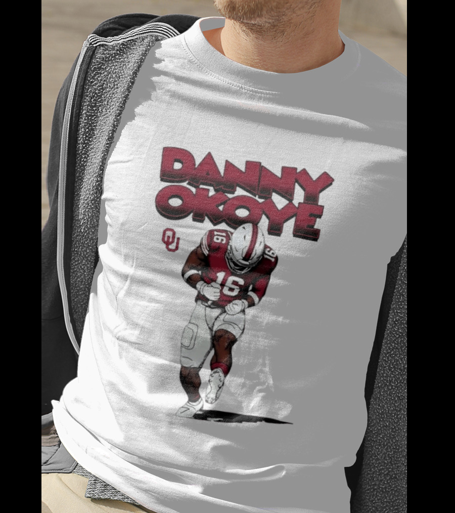 NCAA Football Oklahoma Sooners No 16 Danny Okoye Caricature OU T-Shirt