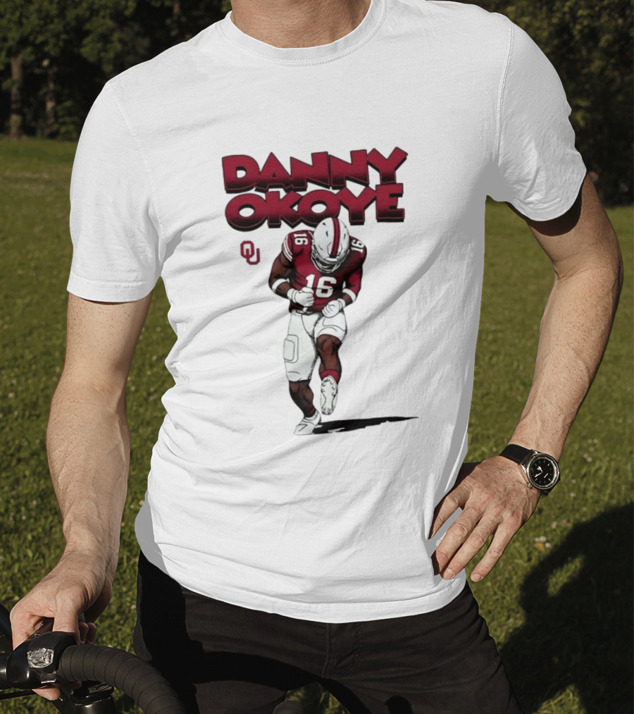 NCAA Football Oklahoma Sooners No 16 Danny Okoye Caricature OU T-Shirt